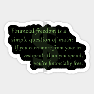 A simple definition of financial freedom Sticker